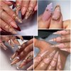 Fcozpjk 3D Sculpting Gel for Nail Art, 2PCS 10g Clear 3D Nail Art Gel Liner Nail Polish Carving Modeling Gel for Nail Design, 5D Embossed Gel Candy Gel with Gold Silver Chrome Nail Powder Kit