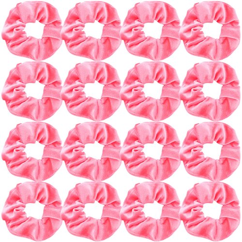 Semato Neon Pink Hair Scrunchies Velvet Scrunchies Hair Ties for Women Girls Hair Elastics Ponytail Holder Christmas Scrunchies Girl Accessories Hair Bands Scrunchie (Neon pink)