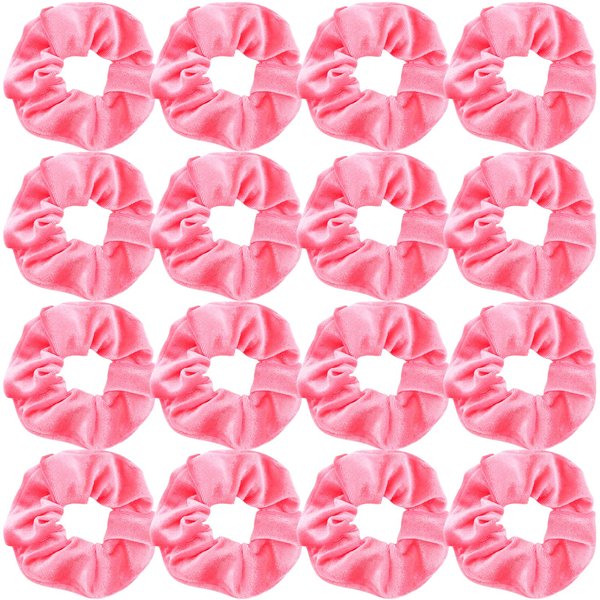 Semato Neon Pink Hair Scrunchies Velvet Scrunchies Hair Ties for Women Girls Hair Elastics Ponytail Holder Christmas Scrunchies Girl Accessories Hair Bands Scrunchie (Neon pink)