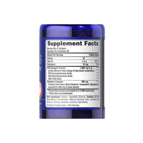 Puritan's Pride Omega-3 Fish Oil Plus Cholesterol Support**