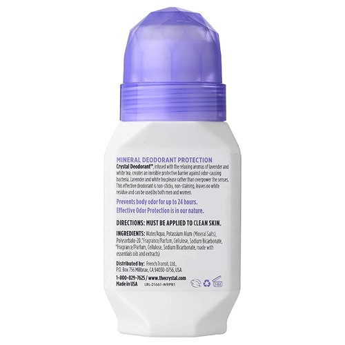 CRYSTAL Deodorant Mineral Deodorant Roll-On, Lavender & White Tea 2.25 oz (Pack of 5) SG_B002F8I8VS_US