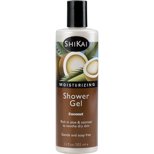 ShiKai - Daily Moisturizing Shower Gel (Coconut, 12 oz) | Gentle Soap-free Formula | With Aloe Vera & Oatmeal for Soft, Healthy Skin | Dry Skin Relief