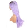 Yinuozhogntian Long Blonde/Black/Pink Ombre Wigs for women Synthetic lace front wigs (Brown Ombre Purple)