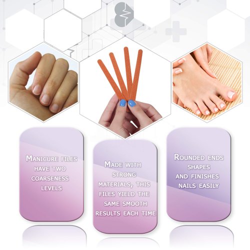 Dukal Emery Boards 4.5". Case of 3456 Nail Files for Manicure and Pedicure. Two Coarseness Levels. Effective & Easy to Use. Strong and Flexible.
