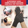 Doctor Developed Arthritis Gloves For Women & Men - Compression Fingerless Gloves - Compression Gloves For Pain Relief, Arthritic Joint Relief & Carpal Tunnel With Dr Handbook Grey, XL