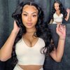 Kiqibeauty Body Wave Lace Front Wigs Human Hair Pre Plucked HD Lace Frontal Wigs 4x4 Glueless Human Hair 150 Density Natural Black Wigs for Women Human Hair Lace Front Wig with Baby Hair