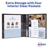 Avery Durable Clear View 3 Ring Binders, 1 Inch EZD Rings, 1 Black Binder (09300)