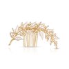 Ettika Hair Combs for Women Accessories. Gold Tone Plated Metal, Ethereal Pearl Leaf Hair Comb. Decorative Hair Combs