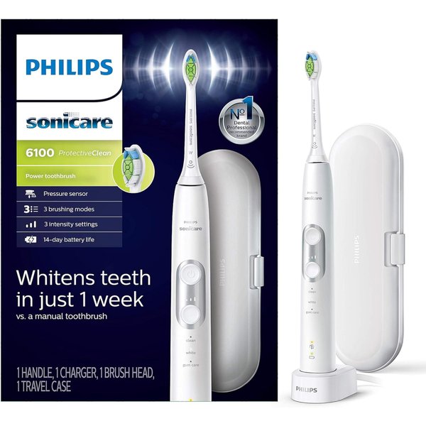 Philips Sonicare HX8911/02 HealthyWhite+ Rechargeable Electric Toothbrush, White
