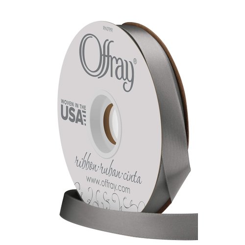 Double Face Satin Ribbon, 50 Yards, Pewter