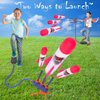 AUKSKY Rocket Launcher for Kids with 12 Foam Rocket, 2in1 Air Rocket Shoots Up to 100 Ft, Jump Rocket with Stomp Launch Pad, Fun Outdoor Toys Gifts for 6 7 8+ Years Old Boys and Girls
