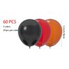 JODIDI 60 Pcs 12-Inch Latex Graduation Balloons in Black, Orange, and Red - Perfect for Halloween, Graduation, Birthday, Baby Shower, and Party Decorations