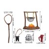 TOYANDONA 1 Set Dollhouse Stove Kitchen Furniture Miniature Hanging Stove Tea Kettle, Fairy Garden Camping Accessories Pretend Play Toys Bonfire Figurine Micro Landscape