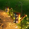 ANGMLN Solar Watering Can Lights Outdoor Garden Decorations, Solar Waterfall Lights Gardening Gifts for Women Mom, Sun Moon Waterproof Hanging Solar Lantern Decor for Table Yard Porch Patio Pathway
