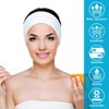 Denfany Spa Headband 3 Pack Ultra Soft Adjustable Face Wash Headband Terry Cloth Stretch Make Up Wrap for Face Washing, Shower, Facial Mask, Yoga (Black + White + Grey)