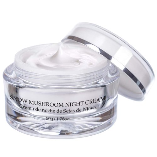 VIVO Per Lei Snow Mushroom & Peony Night Moisturizer - Anti Wrinkle Cream for Sensitive Skin - Anti Aging Night Cream with Shea Butter & Collagen - Paraben Free Moisturizer for Skin Woes - 50g