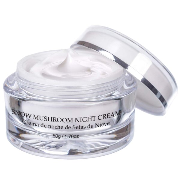 VIVO Per Lei Snow Mushroom & Peony Night Moisturizer - Anti Wrinkle Cream for Sensitive Skin - Anti Aging Night Cream with Shea Butter & Collagen - Paraben Free Moisturizer for Skin Woes - 50g