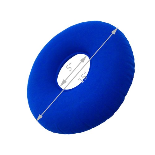 2 Pack Donut Pillow for Tailbone Pain, Inflatable Donut Cushion Seat with A Pump, Hemorrhoid Seat Cushion, Round Wheelchairs Seat Cushion for Home, Car or Office Chair (15" Blue)