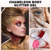 Body Glitter Stick, Face Glitter Stick for Body/Lip/Hair/Eyes, Sparkling Sequins Glitter Stick Holographic Mermaid Sequins Paint Makeup (red)