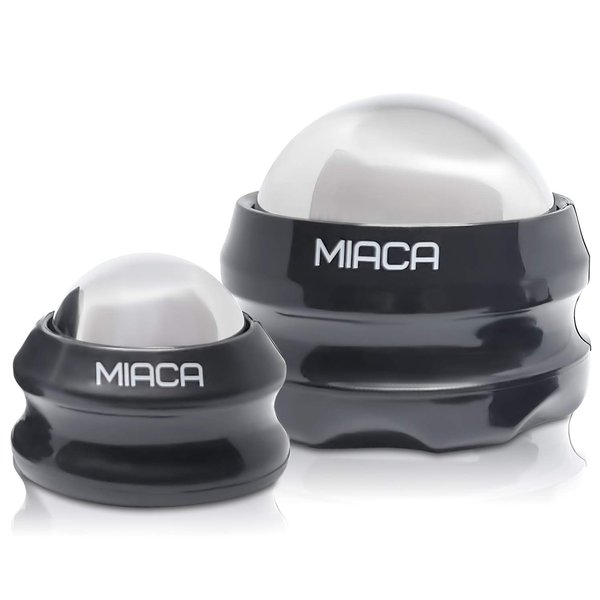Miaca Cryosphere Cold Massage Ball Roller Set 2 Sizes - Ice Roller for Sore Muscles - Metal Ball for Back Pain Relief - Foot Muscle Roller - Plantar Fasciitis - Small Face Roller for Puffy Eyes