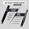 JustBlanks Professional Tweezers Eyebrows Tweezers for Men Stainless Steel Precision Tweezers for Women Facial Hair Blackhead Eyelash - 2 Years Free Replacement Warranty (Pack of 1)