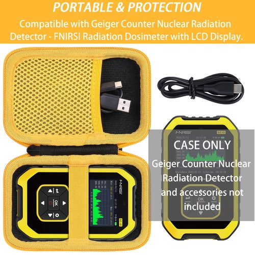 Khanka Carrying Case for Geiger Counter Nuclear Radiation Detector - FNIRSI Radiation Dosimeter with LCD Display,Portable Handheld Beta Gamma X-ray Rechargeable Radiation Monitor Meter(Case Only).