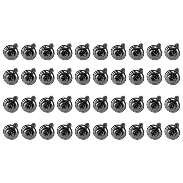 6JUEBING6 40pc Chrome Body Panel Trim Screw Kit for Chevy for Corvette 1997-2004 Conv Cpe (Silver) (Steel)