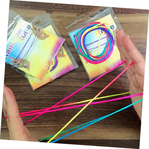 Alasum 6pcs Strings Bassinet Braided Rope Rainbow Cat Cats Cradle String Game Colorful Ropes for Braiding Cats in The Cradle String DIY String Rope Finger Turn over Rope Braid Rope