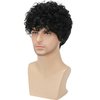 Daiaces Mens Curly Wigs Black Short Wig Synthetic Heat Resistant Costume Wig Mens Daily Cosplay Party Halloween