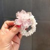 Xiwstar 2Pcs Fashion Rhinestone Flower Hair Scrunchies Beaded Bracelet Hair Ties Bands for Women Girls Ponytail Holder
