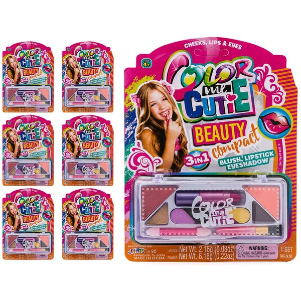 JA-RU Makeup Beauty Color Girl Professional Makeup (6 Sets) Great Party Favors Toys for Girls Makeup Brush Set Eyeshadow Palette 095-6p