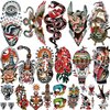 77 sheets Classic Temporary Tattoos Adults, Old School Tattoos Stickers, Sailor Jerry Style Fake Tattoo, American Traditional Flower Rose Arm Temporary Tattoos for Women Men Kids