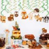 Anor Wishlife 30Ct Woodland Animals Decorations,Forest Animal Decorations,Fox Hanging Swirl Ceiling Streamers Decorations for Girls,Boys,Kids Home,Classroom,Baby Shower,Office