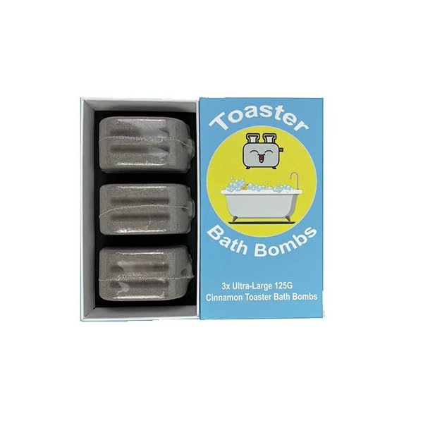 Toaster Bath Bomb | Funny Novelty Gift Bath Set of 3X Huge 125g Bathbombs for Men and Women