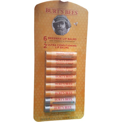 Burts Bees Lip Balm (8 Pack/ 0.15 Ounce x 8 Net WT 1.2 Ounce ), 1.2 Ounce