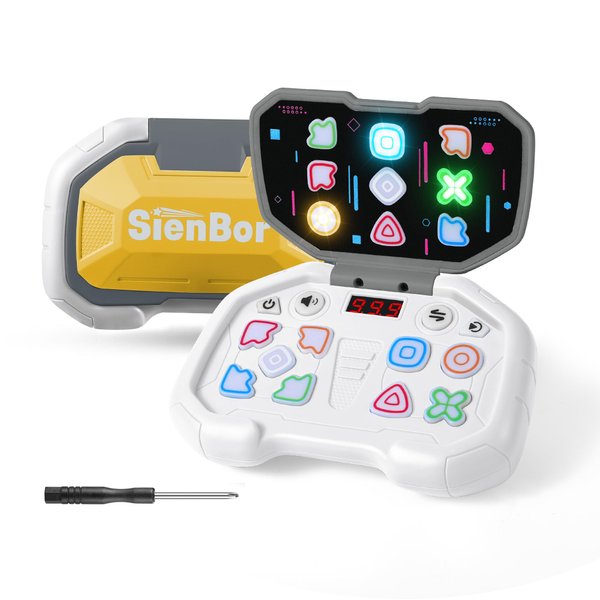 Sienbor Fast Push Game 4 Modes Screen Handheld Dance Game Machine,Brain & Memory & Reaction & Speed Training Games Toy,Birthday Gifts for Boys Girls，Fidget Games Toys for Boys Girls (White)