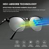Cyxus Blue Light Glasses Men Retro Semi Rimless Clear Blue Light Glasses for Computer Eye Strain Gaming Glasses Anti Harmful Blue Light for Men Women