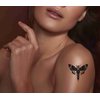 Dopetattoo 6 Sheets Temporary Tattoo Realistic Insects Death's-Head Moth Dragonfly Fake Tattoos Neck Arm Chest for Women Men Adults