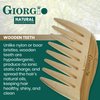 Giorgio GIONAT8 Small Natural Wooden Comb Hair Detangler Wide Tooth Comb for Curly Hair, Bamboo and Beechwood Hair Combs for Thick Hair - Organic Wooden Hair Comb Perfect for Use with Long Thick Hair