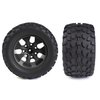 Hosim 70 * 125 mm RC Tires, All Terrain Soft Tire Mounted on 12mm Hex Wheels (Set of 4) for 1/10 RC Cars (Black Wheel hub)