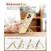 GVIEWIN Magnetic Phone Ring Holder, Compatible with MagSafe Phone Grip with Adjustable Stand, Magnet Phone Ring Kickstand for iPhone 16 Pro Max/Plus/15/14/13/12 Series/Other Phones (Glitter/Gold)