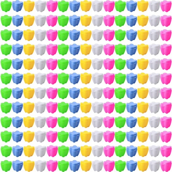 180 Pcs Plastic Tooth Holders Colorful Tooth Savers Multicolor Tooth Box Bulk for Kids Dentist Office Giveaways Theme Party Supplies Goodie Bag Fillers, 5 Colors