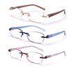FEIVSN 3-Pack Rimless Reading Glasses For Women, Lightweight Spring Hinge Readers, Classic Elegant Artistic Eyeglasses UV 400 (Mix 2.75 Etc)