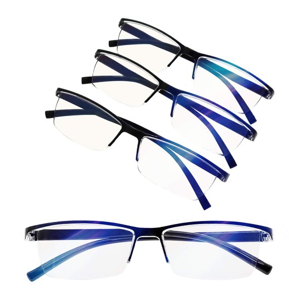MARE AZZURO 4 Pack Blue Light Blocking Reading Glasses Men Women Lightweight Computer Readers 1.00 1.25 1.50 1.75 2.00 2.25 2.50 2.75 3.00 3.50 4.00 (4.0)