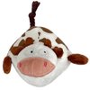 Glory To Dog Roly-Poly Cow Plush Dog Toy with Krinkle and Squeaker for Small and Toy Breed Dogs