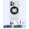 NXVX Double Magnetic Ring Phone Holder, Strong Magnet, Foldable & Portable, Black