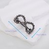 Kercisbeauty Hollow Out Bowtie Black Rhinestones Beads Hair Barrettes for Women Girls French Hair Clasp Thin Hair Jewelry (Bowtie)