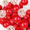 Red Gold Balloons 12 inch Royal Red Latex Balloon, Metallic Gold balloons, Red Gold Mix Confetti Balloon with 1 Ribbon for Birthday Wedding Baby Shower Party Decorations. 50 Pack