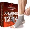 Treat My Feet Plantar Fasciitis Socks Foot Sleeve & Compression Socks: Plantar Fasciitis Relief - Ankle & Arch Support & Women - Fit Guaranteed XL