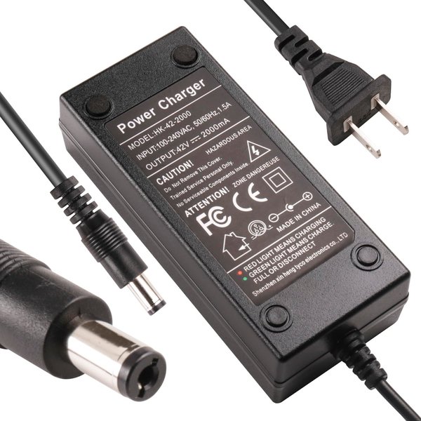 42V 2A Charger 1 Prong for 36V Lithium Ebike Escooter Compatible with Gotrax and All Brands' Electric Bike Scooter 5.5mm Plug